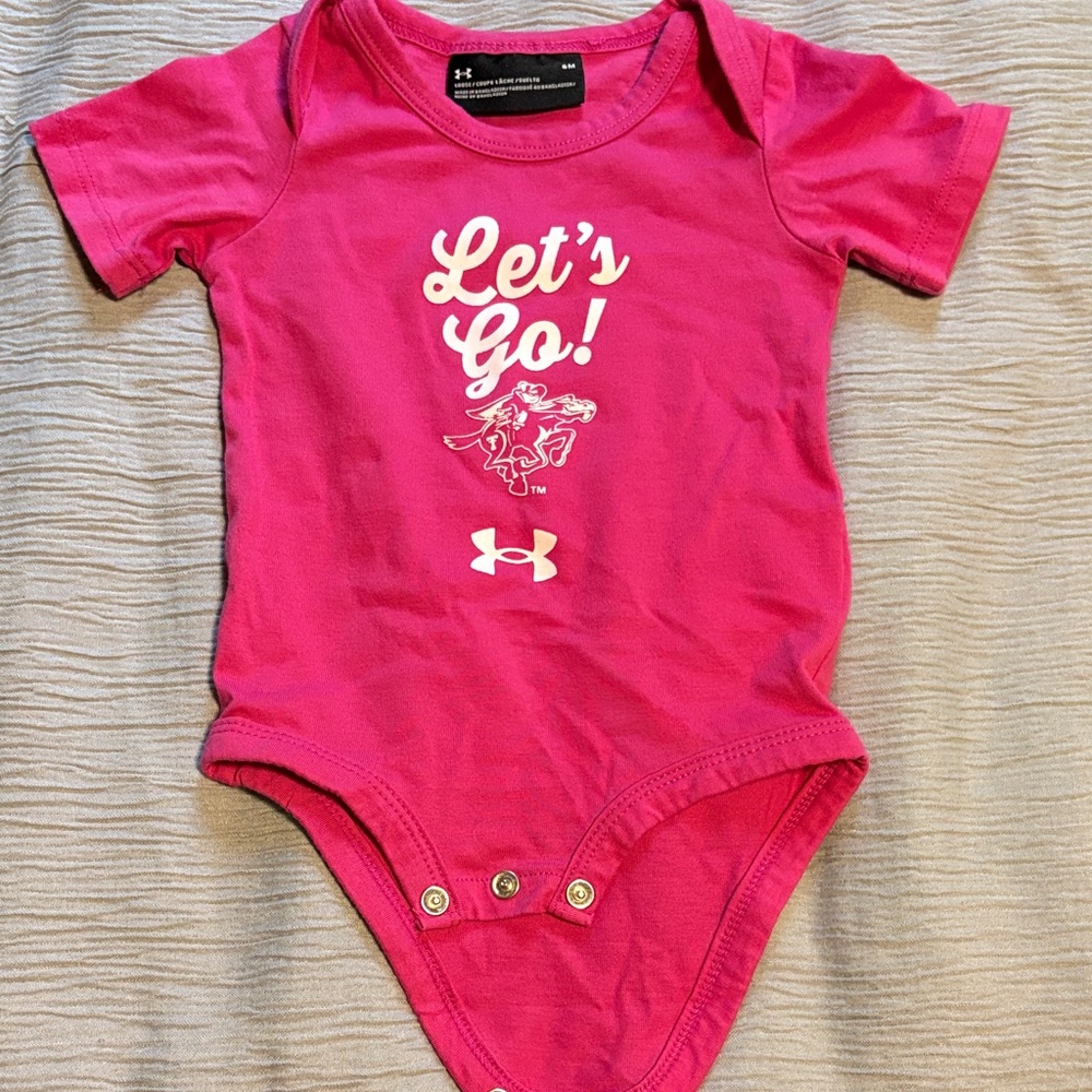 Under Armour Pink TEXAS TECH Baby Onesie